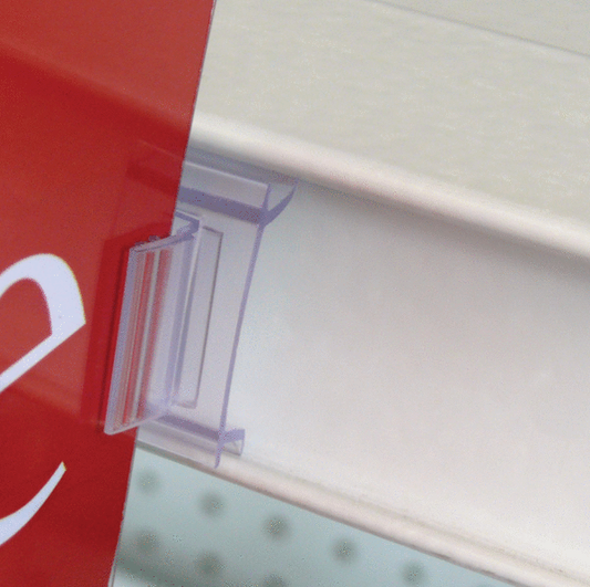 SuperGrip® Ticket Rail Flag Sign Holder - Acrylic Display Product