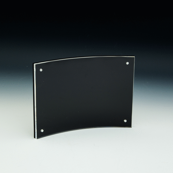 Curved Sign Holder w/ Black Back - 11x8.5 - Acrylic Display Product