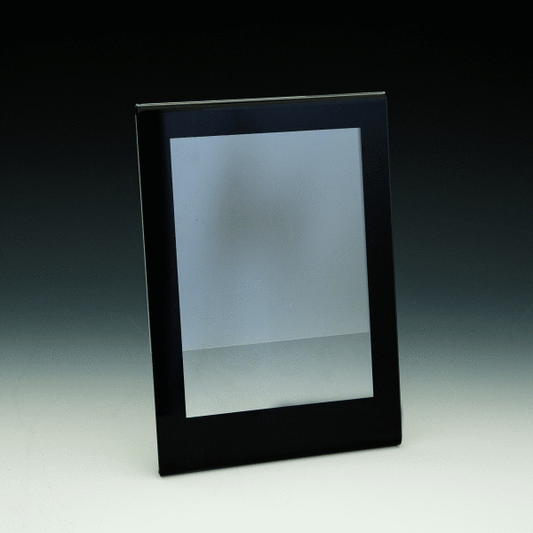 Slant Back Sign Holder w/ Black Border - 5x7 - Acrylic Display Product