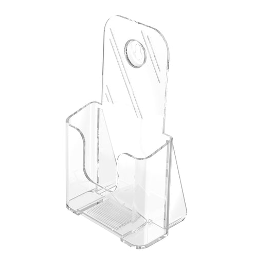 Clear Countertop or Wall Mount Holder for literature holder up to 4" wide. - Acrylic Display Product