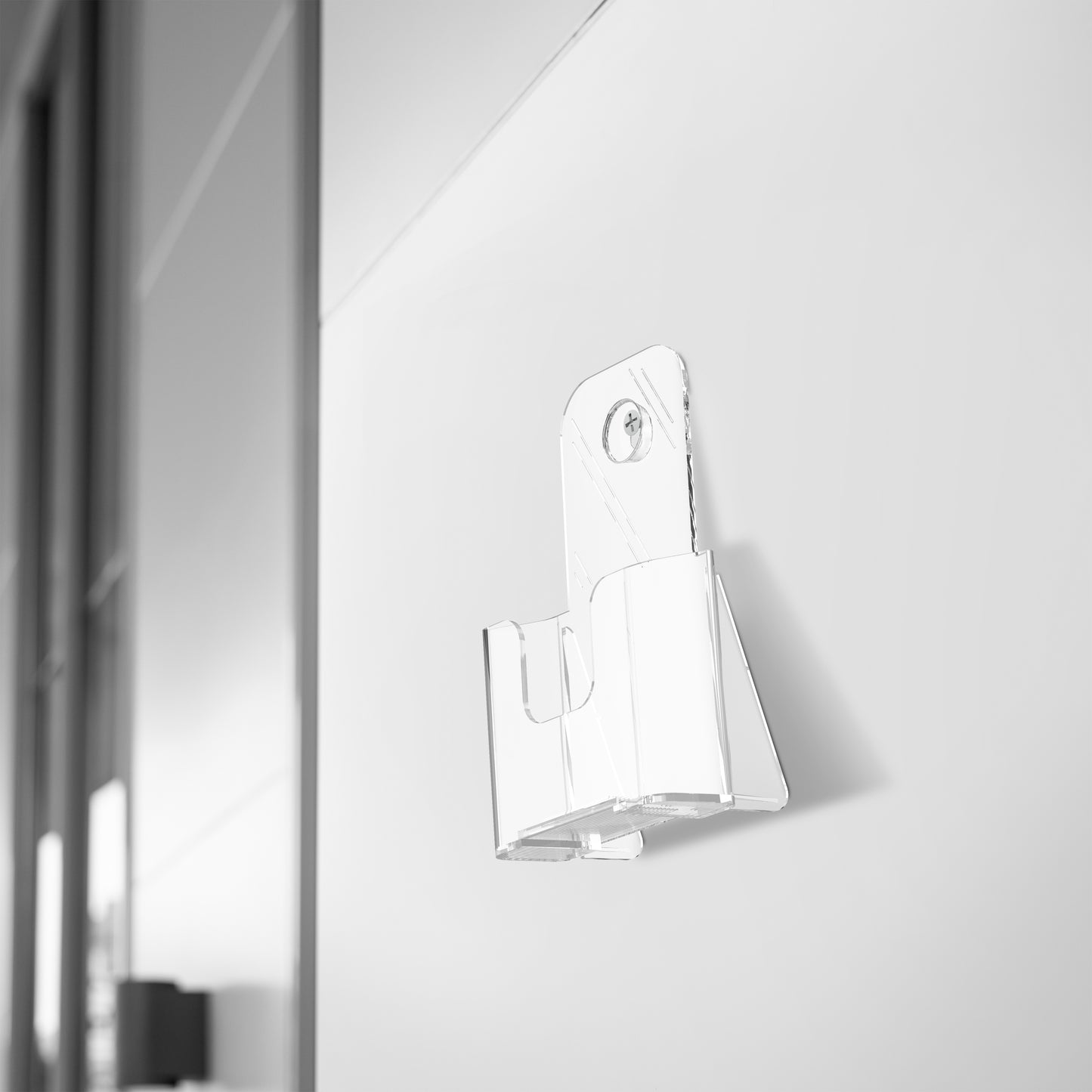 Clear Countertop or Wall Mount Holder for literature holder up to 4" wide.