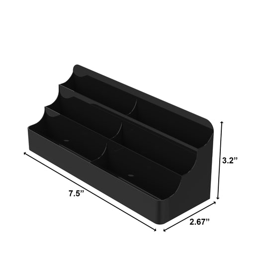 Black 6-Pocket Business Card & Gift Card Holder | 3-Tier Display