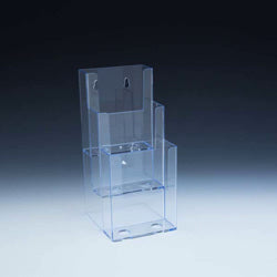 3 Tier Wall Mount or Countertop Brochure Holder for Trifold Literature up to 3.75"w - Acrylic Display Product