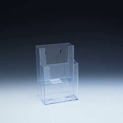2 Tier Wall Mount or Countertop Brochure Holder for Trifold Literature up to 4 3/8"w - Acrylic Display Product