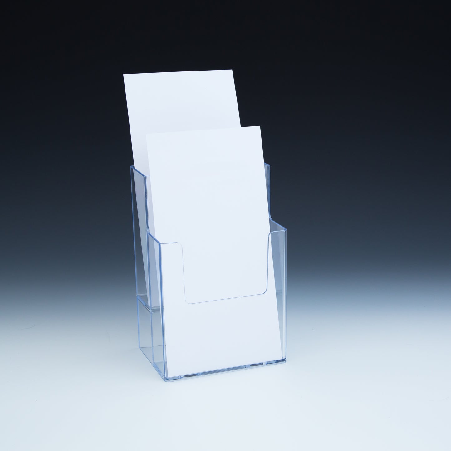 2 Tier Wall Mount or Countertop Brochure Holder for Trifold Literature up to 4 3/8"w