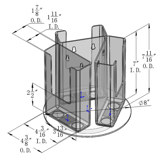 3 Pocket Revolving Brochure Holder for Literature up to 4"w