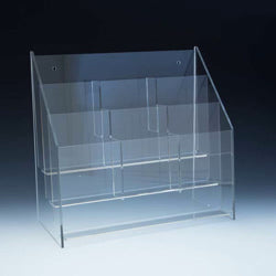 Multi-Pocket Counter Top and Wall Mount Brochure Holder for Literature up to 4"w. - Acrylic Display Product
