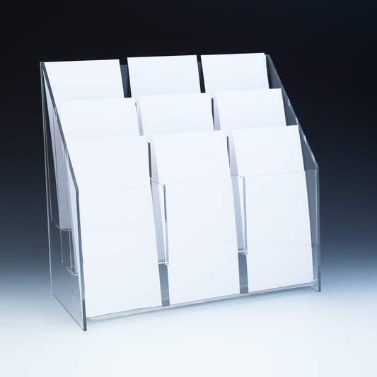 Multi-Pocket Counter Top and Wall Mount Brochure Holder for Literature up to 4"w.