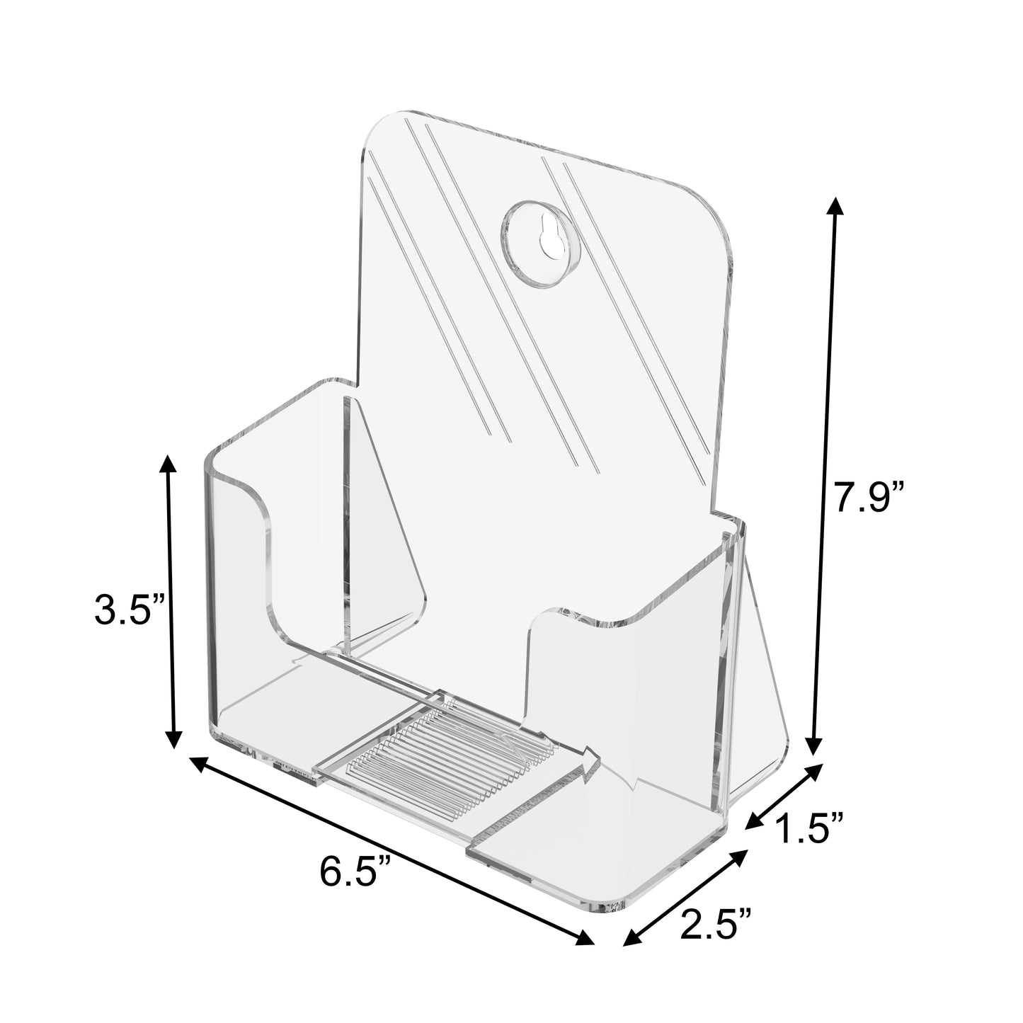 Clear Countertop and Wall Mount Brochure Holder for Literature up to 6" wide.