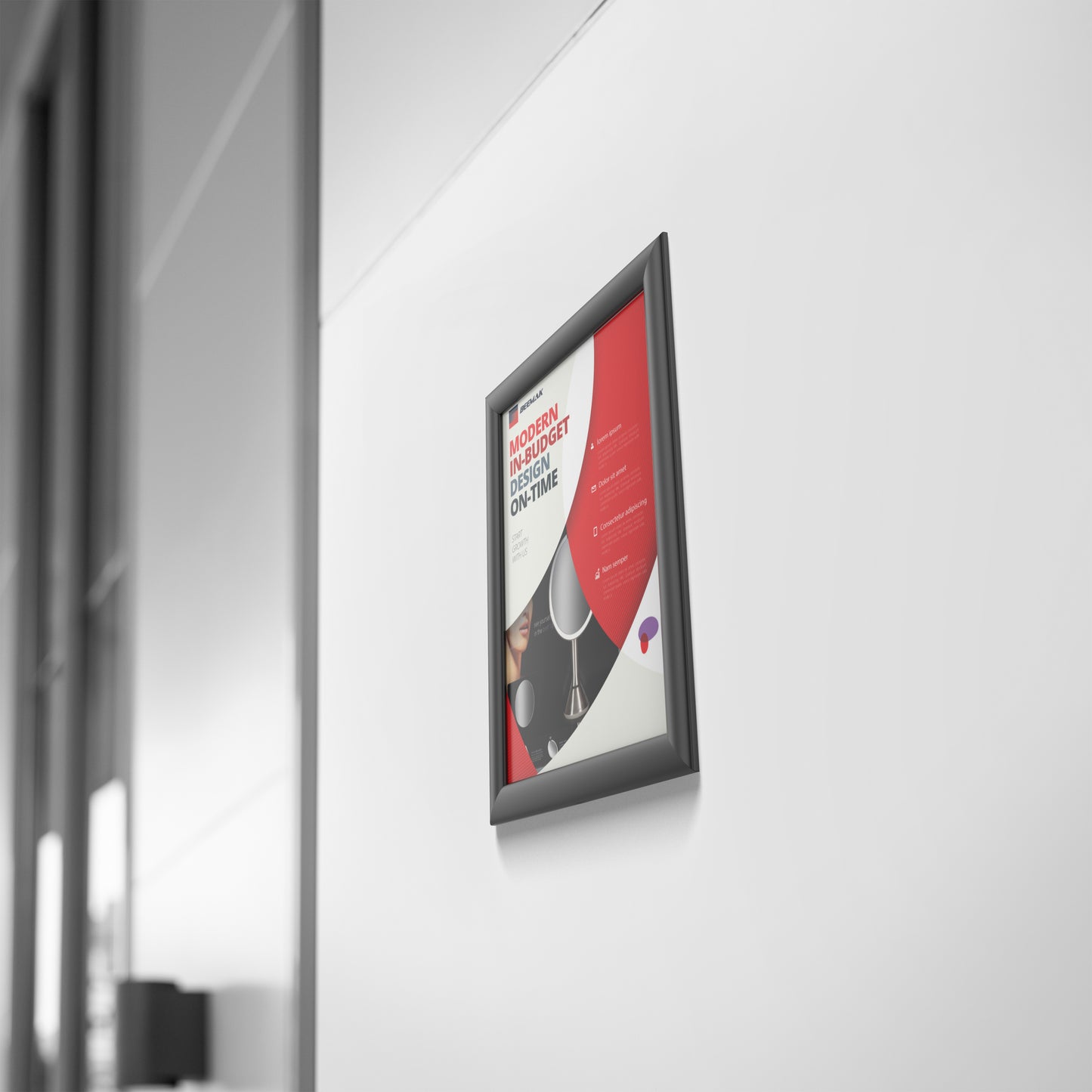 Aluminum Snap Frame Wall Mount - 8-1/2" x 11" - Black