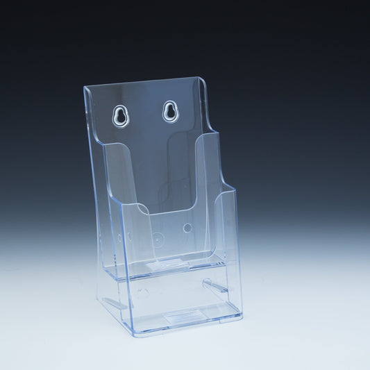 2 Tier Wall Mount or Countertop Brochure Holder for Trifold Literature up to 4"w - Acrylic Display Product