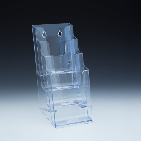 4 Tier Countertop Slant Back Brochure Holder for 4x9 Trifold Literature - Acrylic Display Product