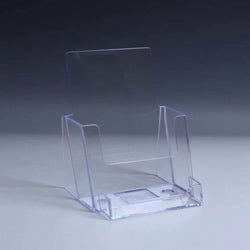 Clear Countertop Trifold Brochure Holder with Business Card Pocket - Acrylic Display Product