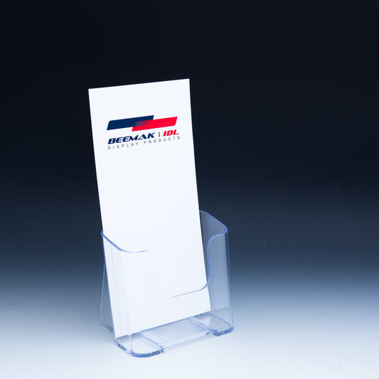 Clear Countertop Trifold Brochure Holder for literature up to 4" wide.