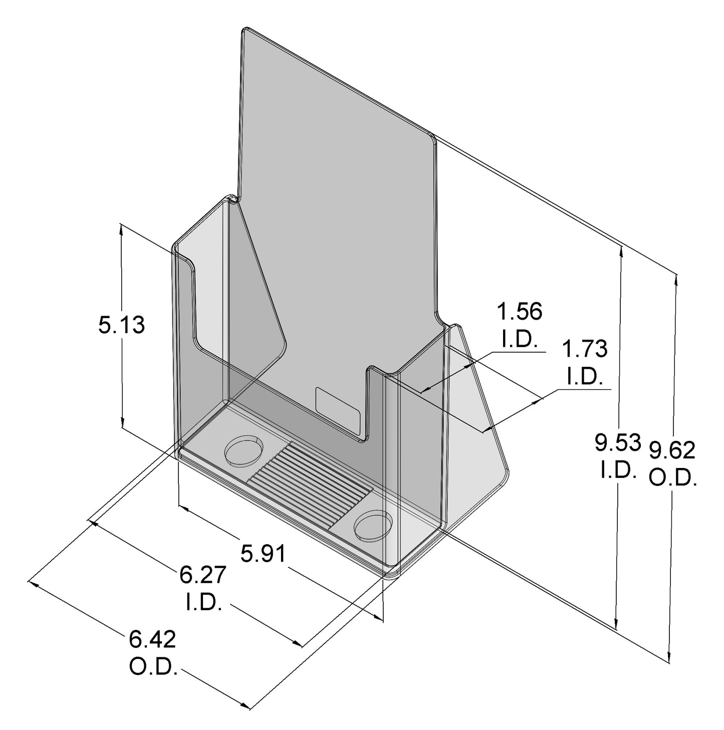 Clear Countertop Brochure Holder for Literature up to 6" wide.