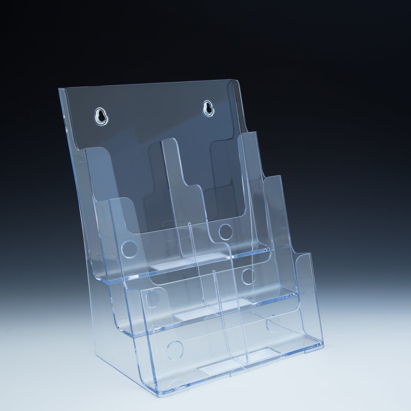 3 Tier Countertop and Wall Mount Brochure Holder for 8.5x11 Literature - Acrylic Display Product
