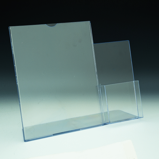 TRU-VU® Combo Literature Holder and Brochure Pocket - Acrylic Display Product