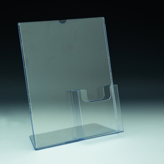 TRU-VU® Combo Literature Holder and Brochure Pocket - Acrylic Display Product