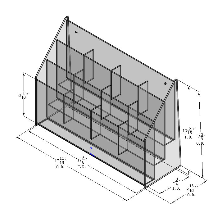 Multi-Pocket Counter Top and Wall Mount Brochure Holder for Literature up to 4"w.