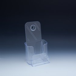 Clear Countertop and Wall Mount Trifold Brochure Holder with Business Card Pocket - Acrylic Display Product