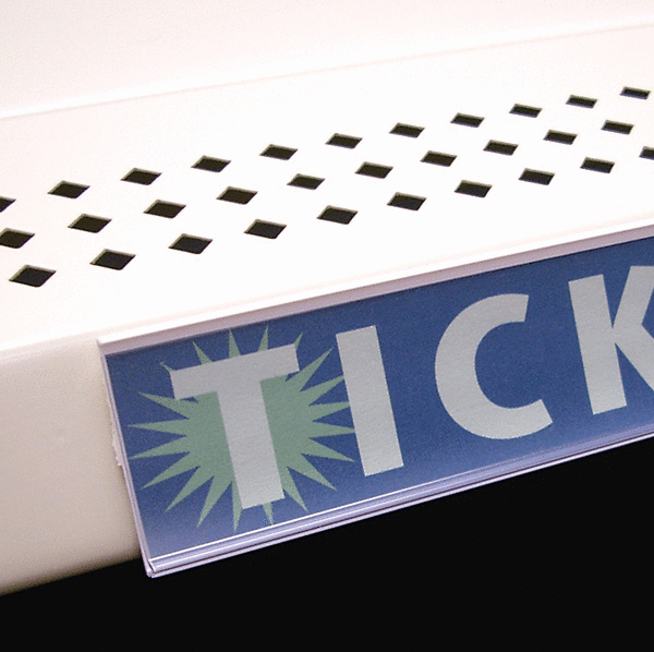 Data-Trac w/ Adhesive - 48" White for 1.25"h labels - Acrylic Display Product