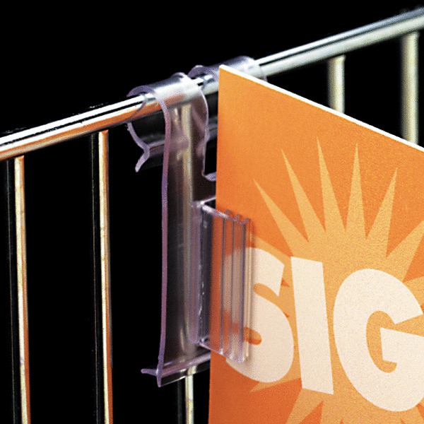 InstaGrip&reg; Wire Basket Flag Sign Holder - Acrylic Display Product