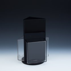 Rotating Counter Top Trifold Holder-Black