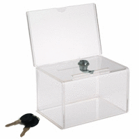 Mini Locking Coin / Ballot Box with Sign Holder