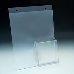 8.5x11 Combo Wall Mount Sign Holder with Pocket - Acrylic Display Product