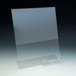 Slant Back Counter Top Ad Frame w/ Business Card Holder - Acrylic Display Product