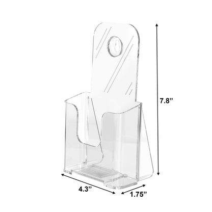 Clear Countertop or Wall Mount Holder for literature holder up to 4" wide.