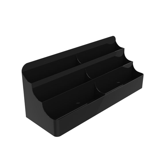 Black 6-Pocket Business Card & Gift Card Holder | 3-Tier Display