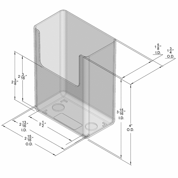 Countertop Brochure Holder for Literature up to 2.75"w