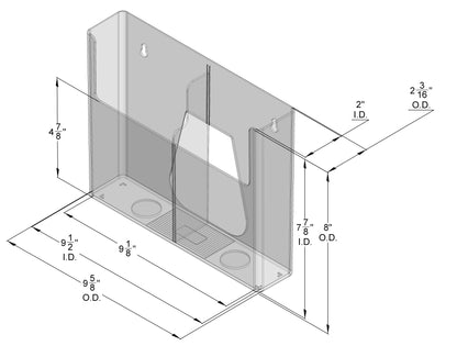 Wall Mount Brochure Holder for Trifold or Full Sheet Literature