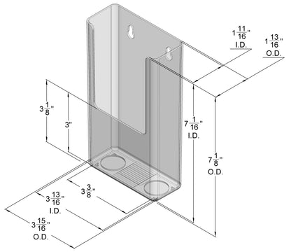 Wall Mount Brochure Holder for Trifold Literature up to 3.75" W