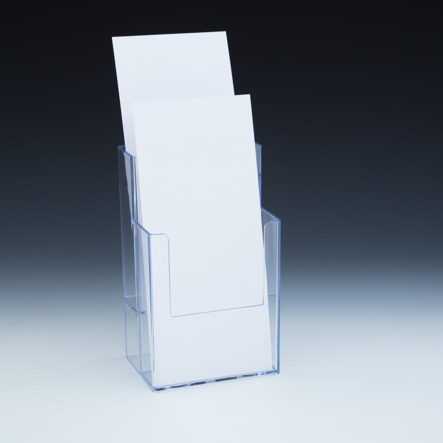 2 Tier Wall Mount or Countertop Brochure Holder for Trifold Literature up to 3.75"w