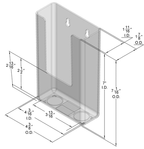 Wall Mount Brochure Holder for Trifold Literature up to 4