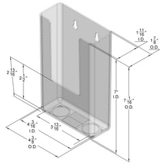 Wall Mount Brochure Holder for Trifold Literature up to 4