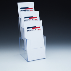 3 Tier Wall Mount or Countertop Brochure Holder for Trifold Literature up to 4 3/8