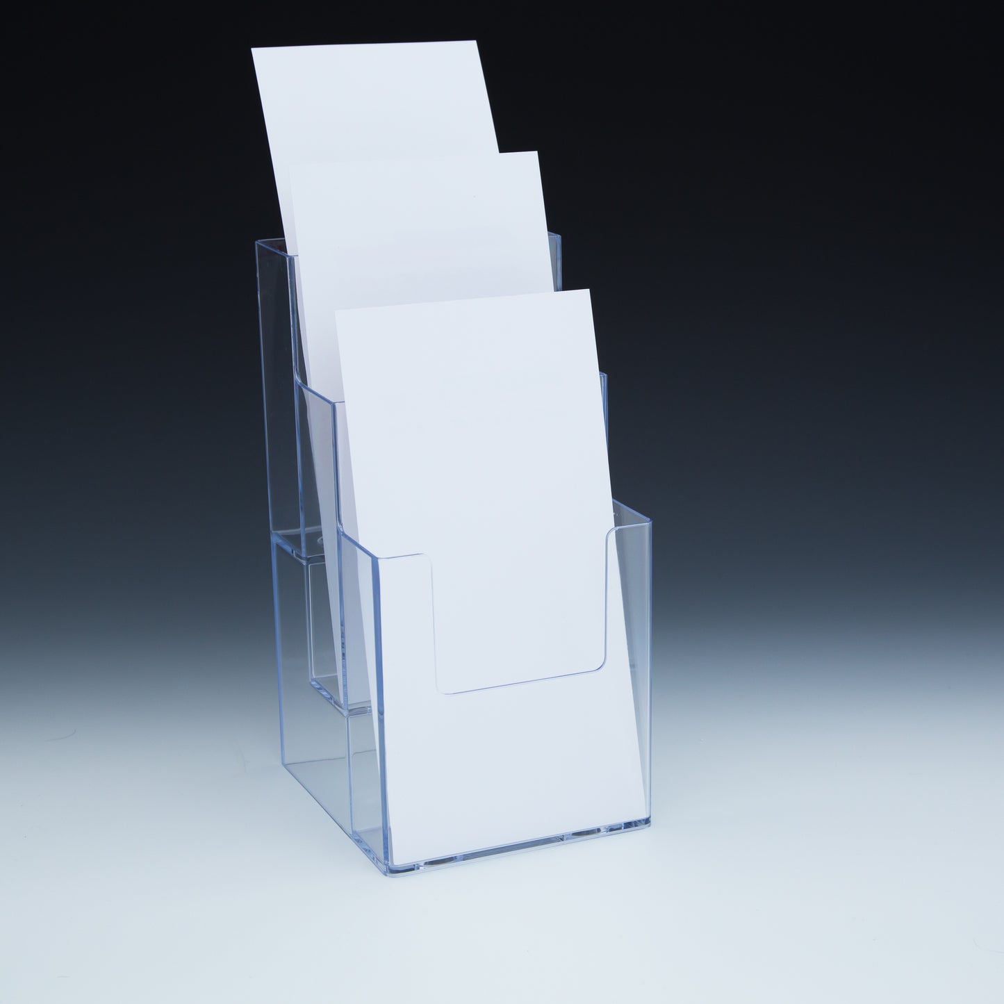 3 Tier Wall Mount or Countertop Brochure Holder for Trifold Literature up to 4 3/8"w