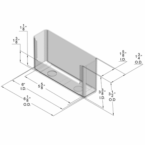 Wall Mount Brochure Holder for Half Sheet Literature up to 6