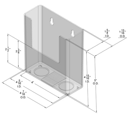 Wall Mount Brochure Holder for literature up to 4.25"w