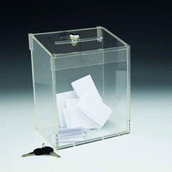 Clear Acrylic Locking Suggestion / Coin Box - Acrylic Display Product