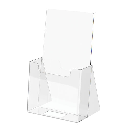 Clear Countertop Trifold Brochure. Holder for literature up to 4" wide.