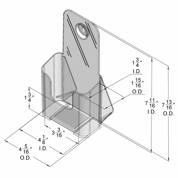 Clear Countertop or Wall Mount Holder for literature holder up to 4" wide.