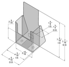 Clear Countertop Trifold Brochure Holder for literature up to 4