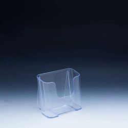 Clear Countertop Trifold Brochure Holder for literature up to 4" wide.