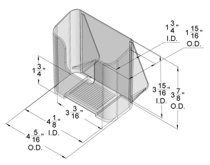 Clear Countertop Trifold Brochure Holder for literature up to 4" wide.