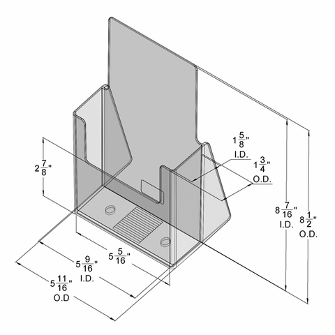 Clear Countertop Brochure Holder for Literature up to 5.5