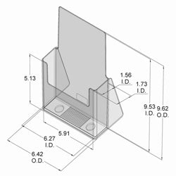 Clear Countertop Brochure Holder for Literature up to 6" wide.